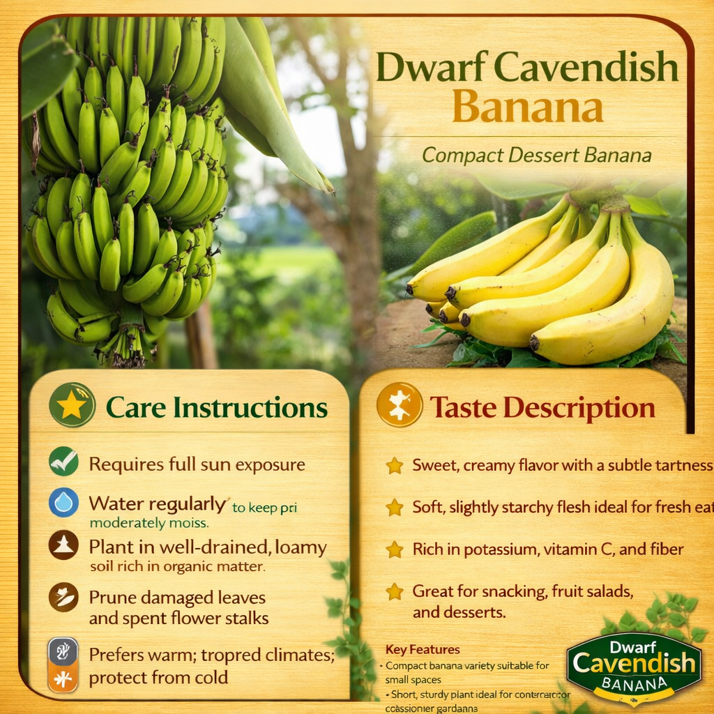 Dwarf Cavendish Banana Healthy Sweet Tissue Cultured Fruit Plant