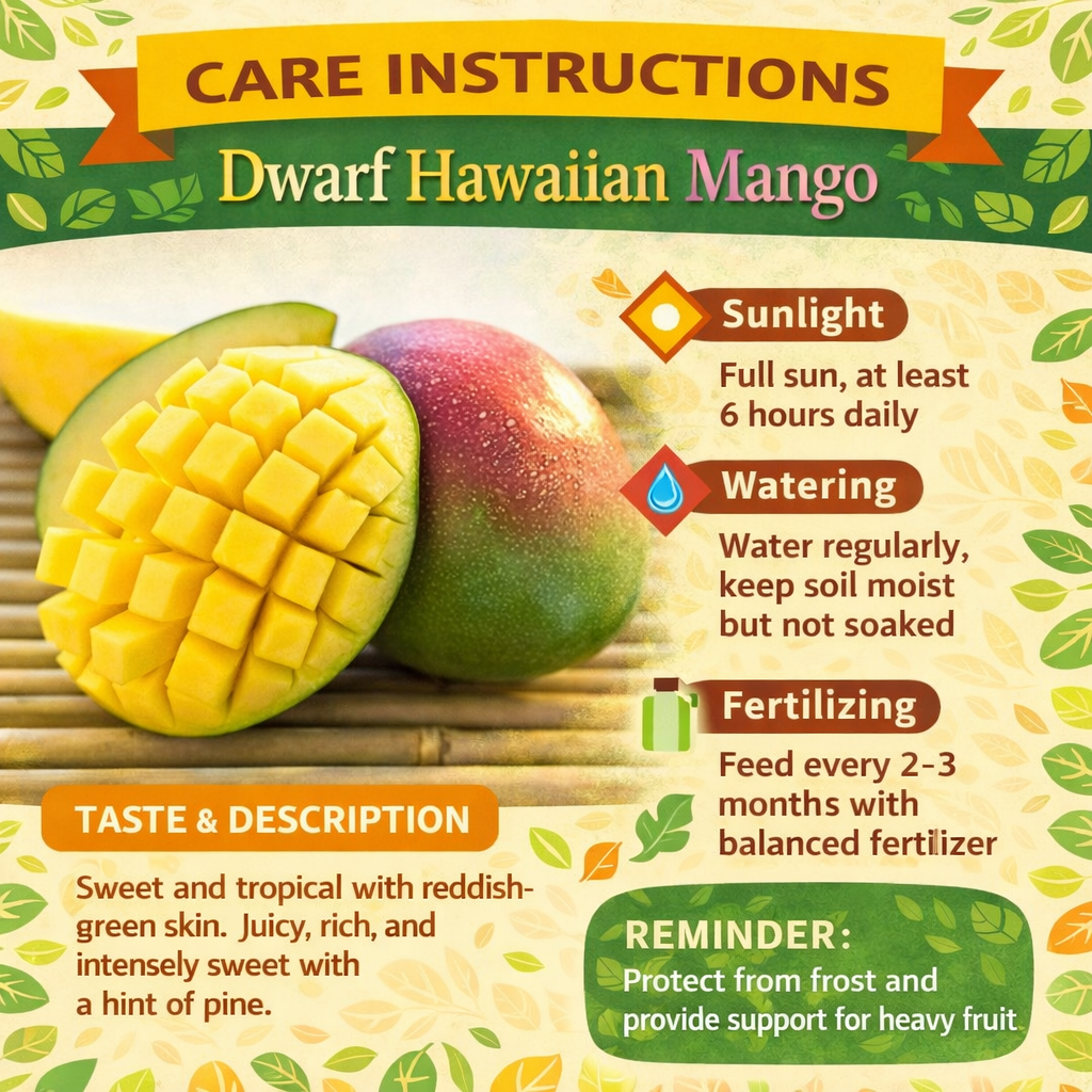 Dwarf Hawaiian Mango Aam Grafted Healthy Fruit Plant