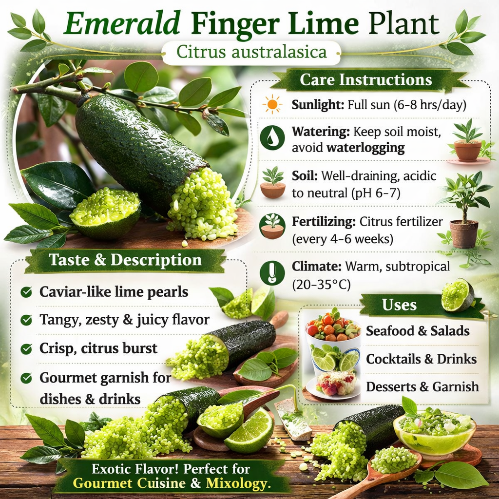 Emerald Finger Lime Plant Live Nimbu Tree Kagzi Lemon Citrus Limon Fruit Plant