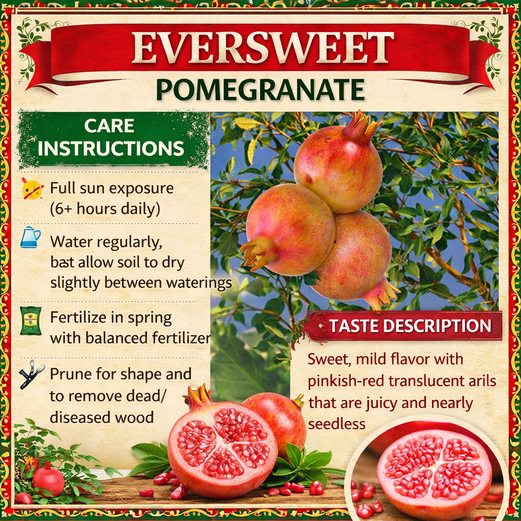 Eversweet Pomegranate Grafted Fruit Plant – High Yielding Sweet Juicy Anar Tree Variety