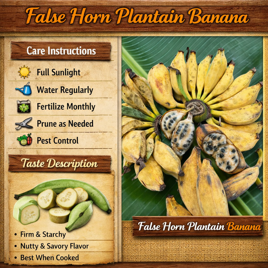 False Horn Plantain Banana Healthy Sweet Tissue Cultured Fruit Plant