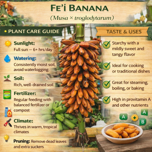 Fe’i Banana Healthy Sweet Tissue Cultured Fruit Plant