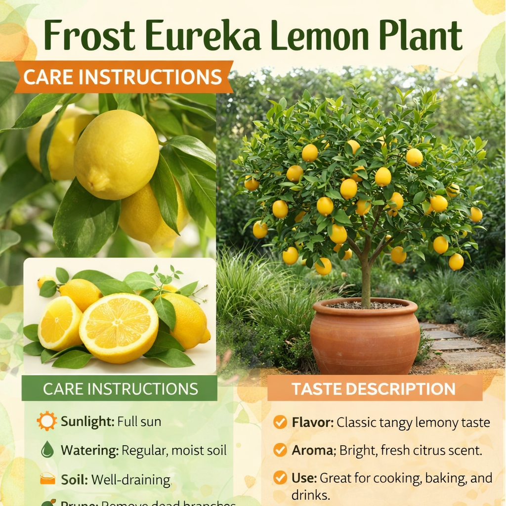 Frost Eureka Lemon Plant Live Nimbu Tree Kagzi Lemon Citrus Limon Fruit Plant