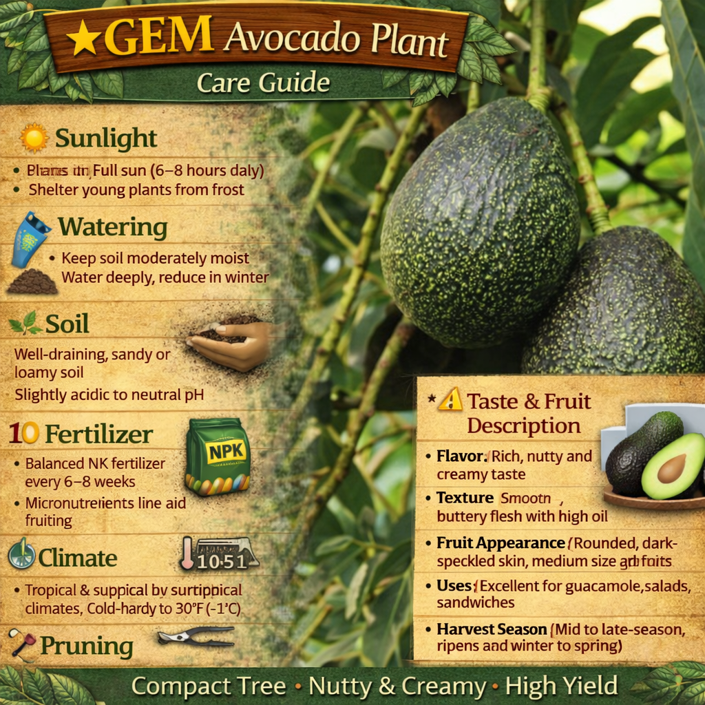GEM Avocado Grafted Healthy Fruit Plant
