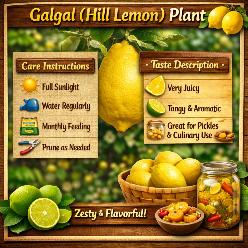 Galgal (Hill Lemon) Plant Live Nimbu Tree Kagzi Lemon Citrus Limon Fruit Plant