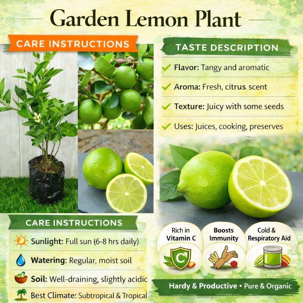 Garden Lemon Plant Live Nimbu Tree Kagzi Lemon Citrus Limon Fruit Plant
