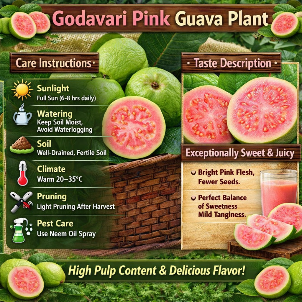 Godavari Pink Guava Air Layered Healthy Fruit Plant