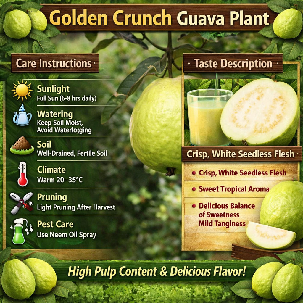 Golden Crunch Guava Air Layered Healthy Fruit Plant