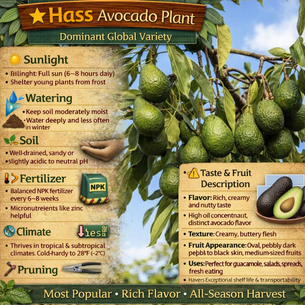 Hass (dominant global variety) Avocado Grafted Healthy Fruit Plant