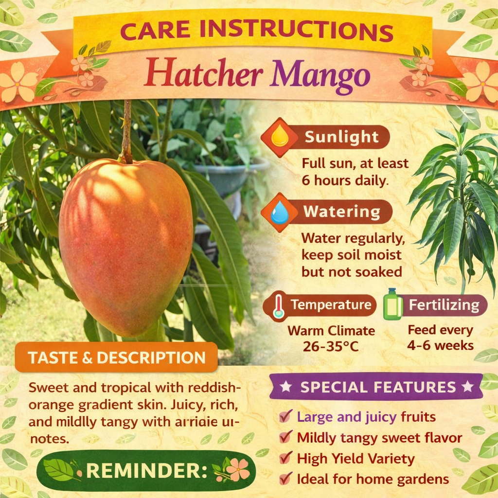 Hatcher Mango Aam Grafted Healthy Fruit Plant