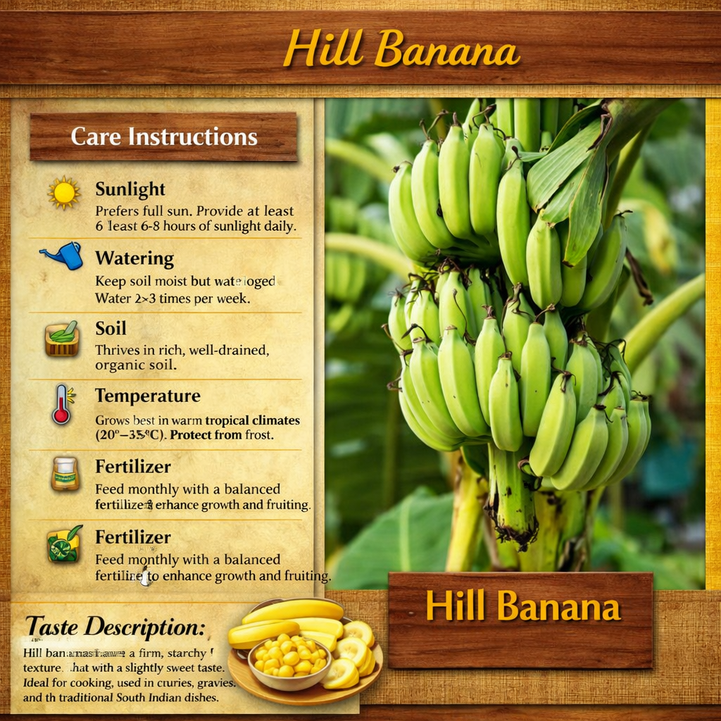 Hill Banana Healthy Sweet Tissue Cultured Fruit Plant
