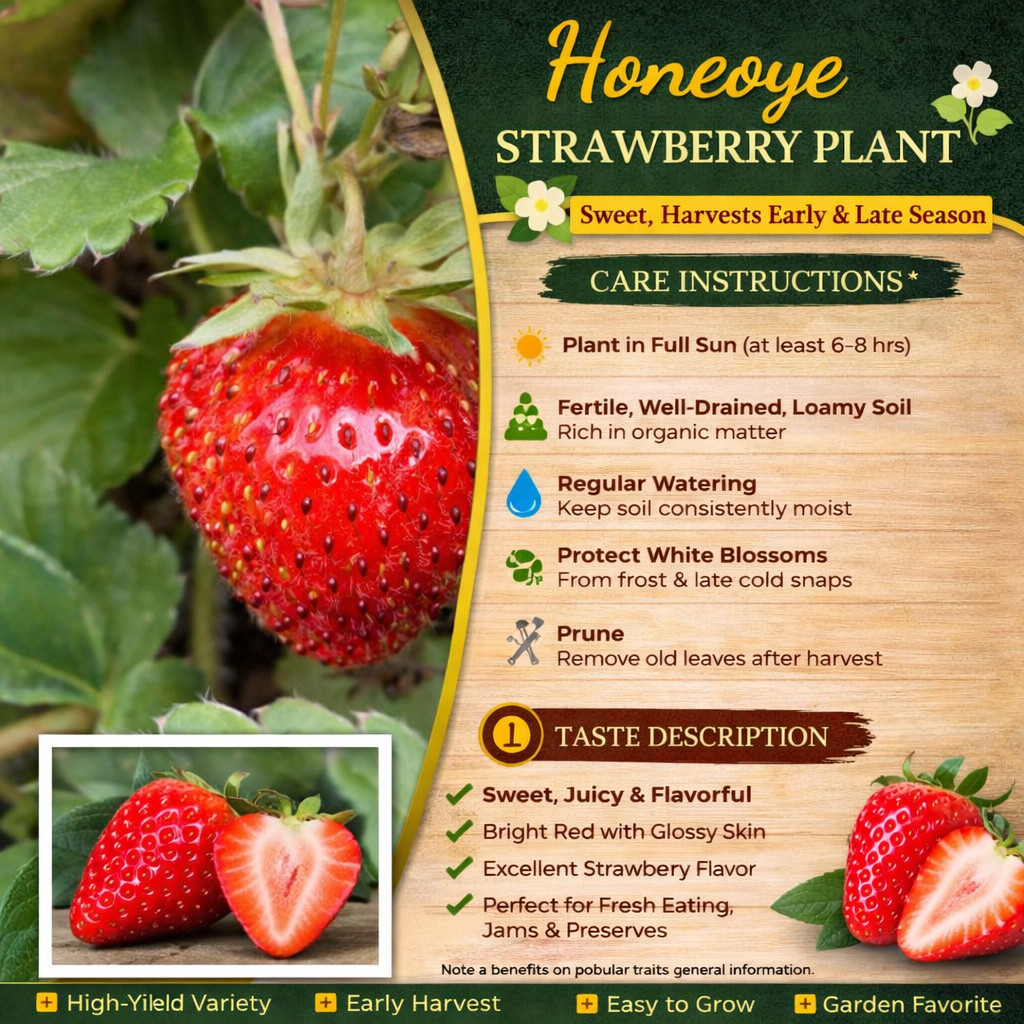 Honeoye Strawberry Healthy Sweet Home Garden Kitchen Garden Terrace Balcony Fruit Plant