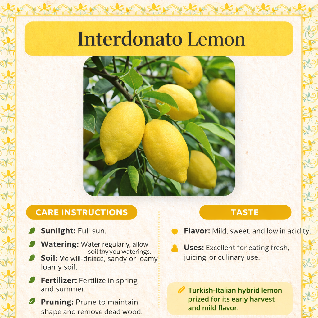 Interdonato Lemon Plant Live Nimbu Tree Kagzi Lemon Citrus Limon Fruit Plant