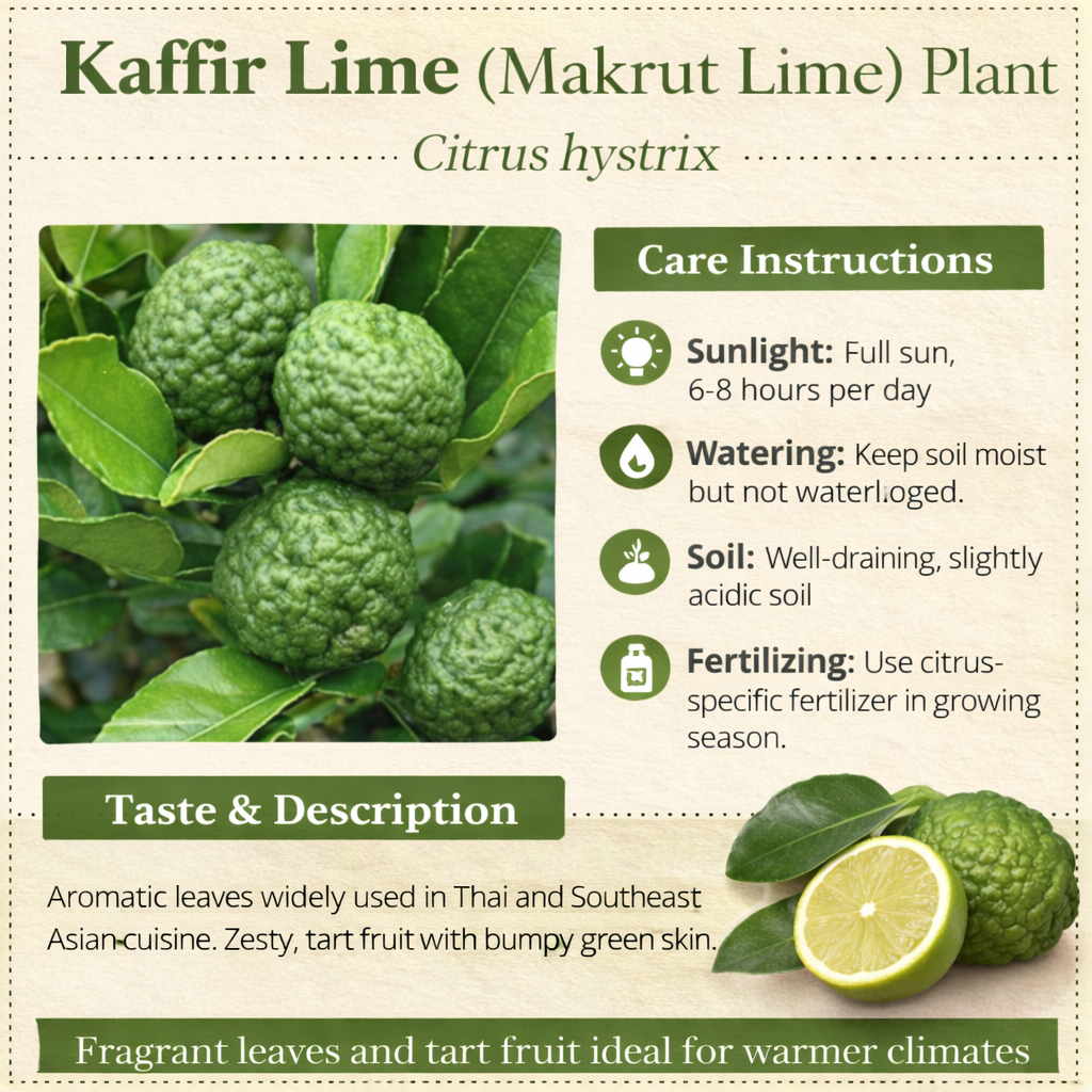 Kaffir Lime (Makrut Lime) Plant Live Nimbu Tree Kagzi Lemon Citrus Limon Fruit Plant
