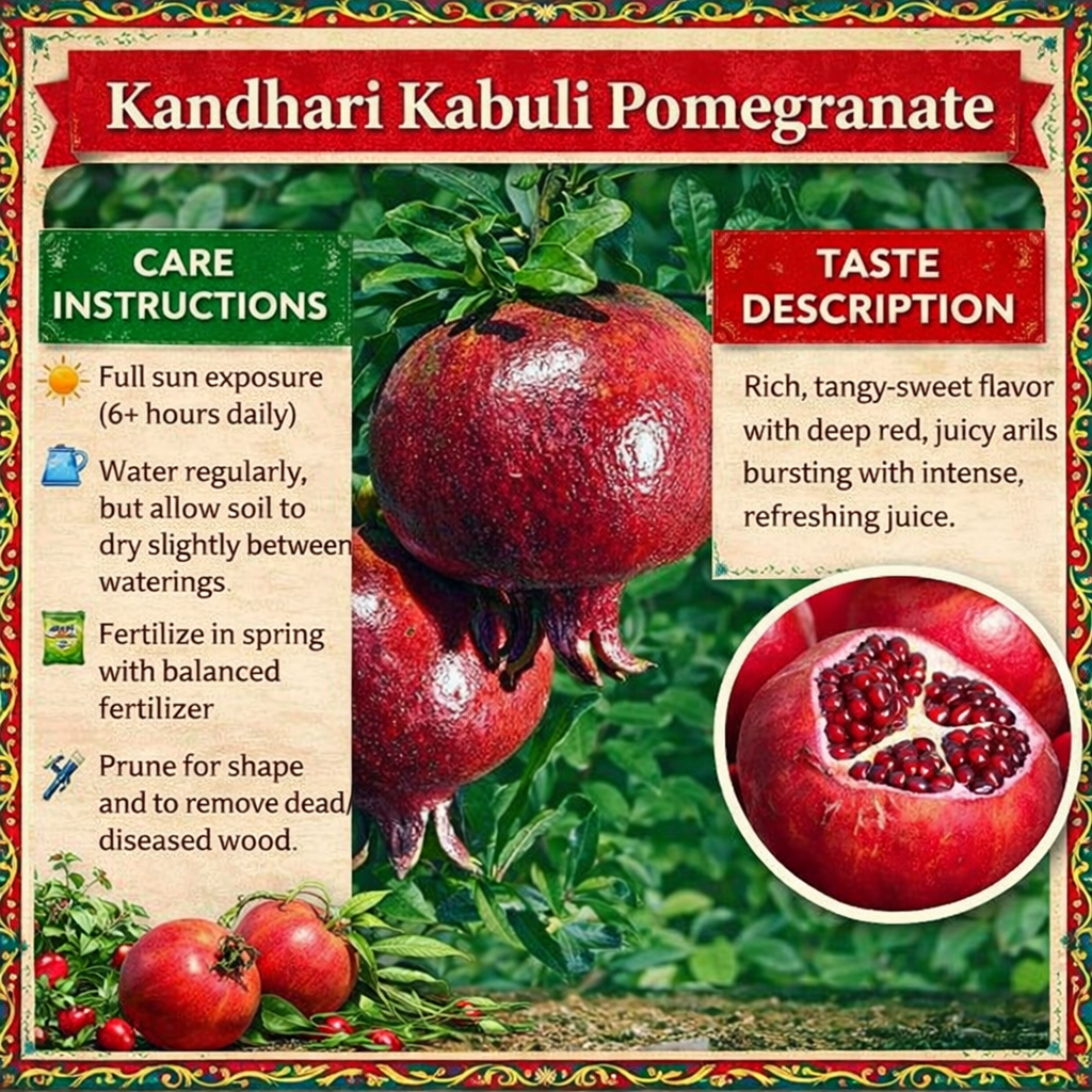 Kandhari Kabuli Pomegranate Grafted Fruit Plant – High Yielding Sweet Juicy Anar Tree Variety