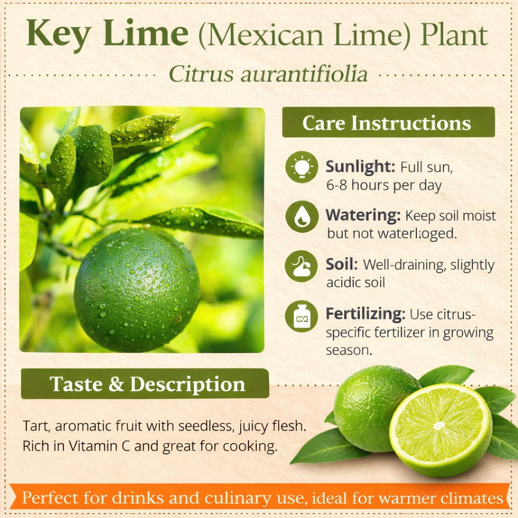 Key Lime (Mexican Lime) Plant Live Nimbu Tree Kagzi Lemon Citrus Limon Fruit Plant
