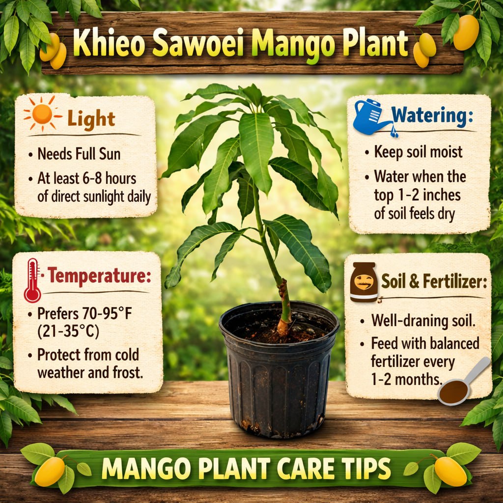 Khieo Sawoei Mango Aam Grafted Healthy Fruit Plant