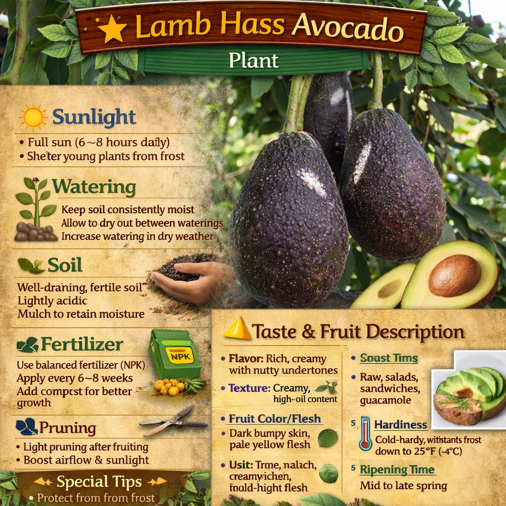 Lamb Hass Avocado Grafted Healthy Fruit Plant