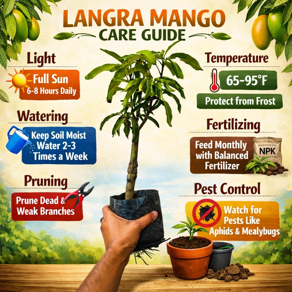 Langra Mango Aam Grafted Healthy Fruit Plant