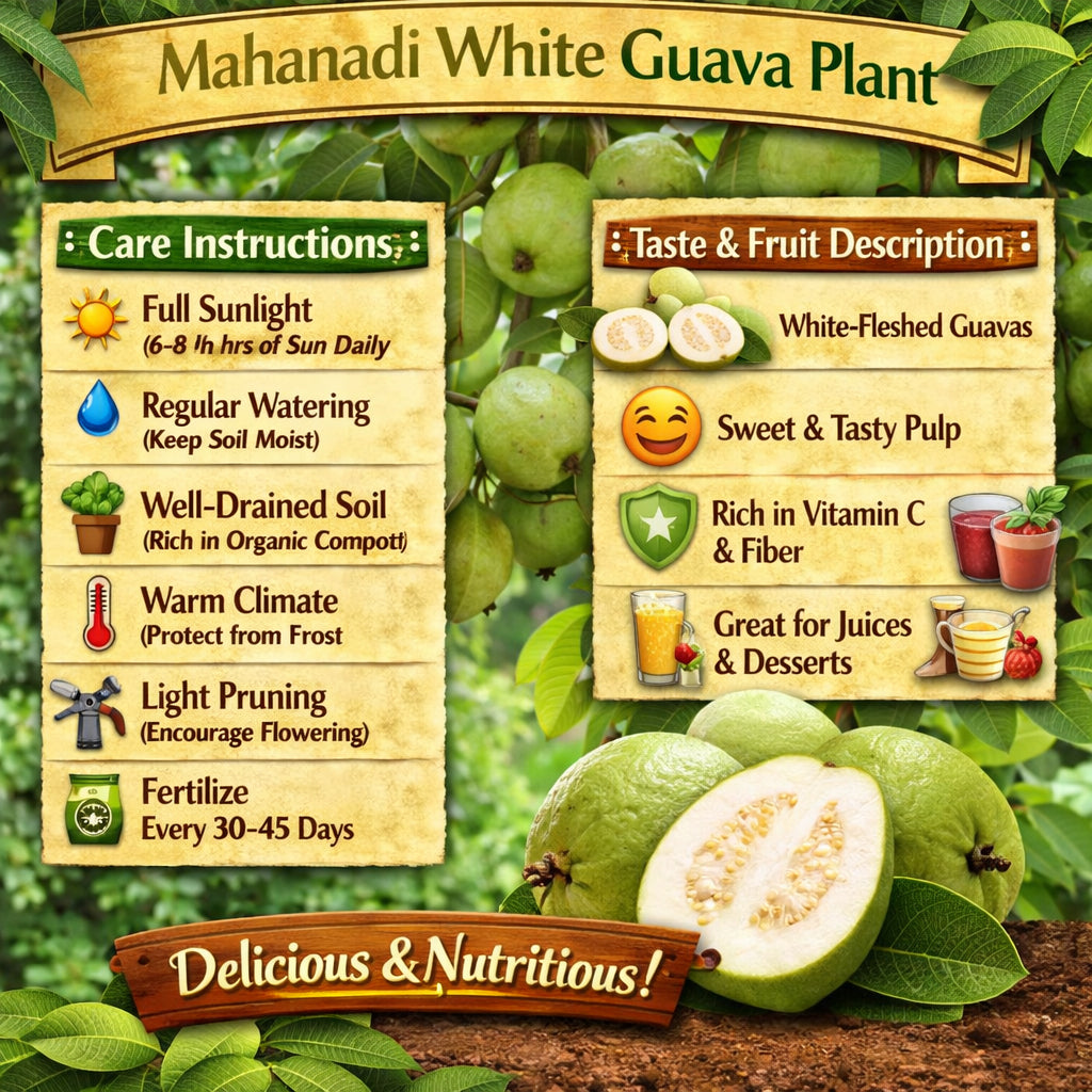 Mahanadi White Guava Air Layered Healthy Fruit Plant