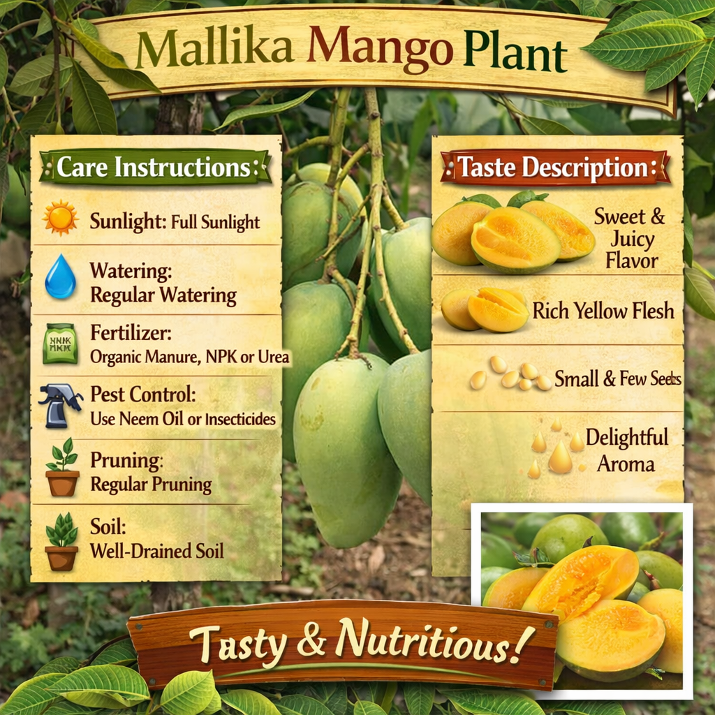 Mallika Mango Aam Grafted Healthy Fruit Plant