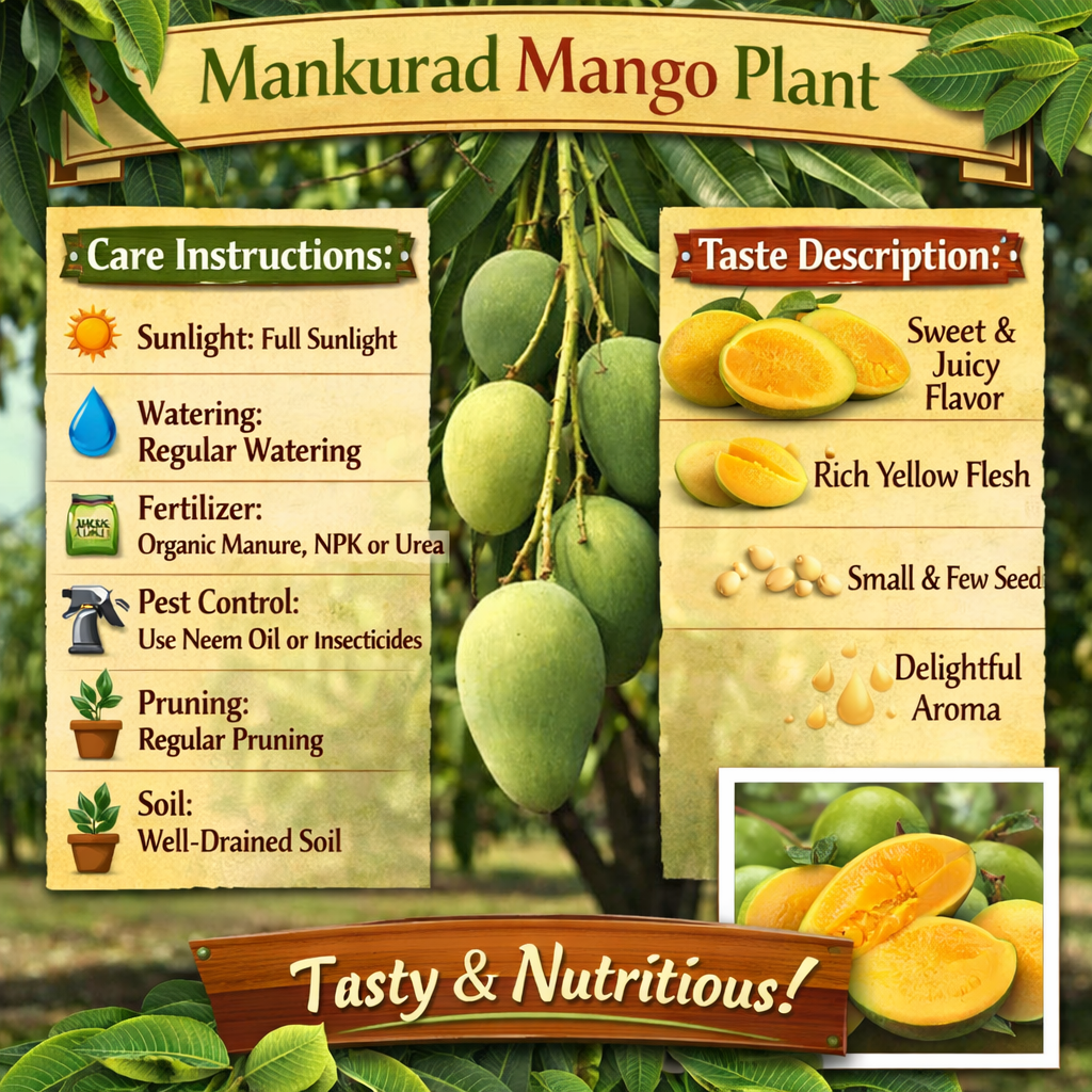 Mankurad Mango Aam Grafted Healthy Fruit Plant