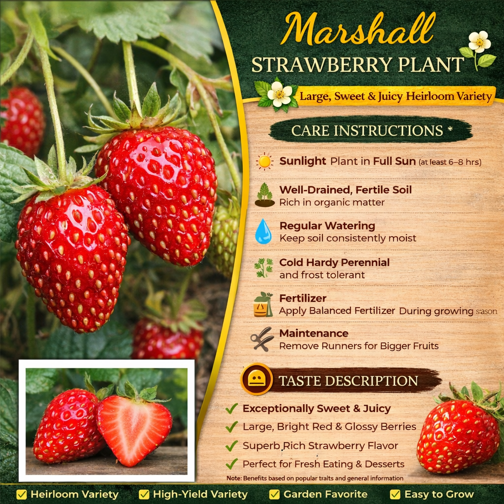 Marshall Strawberry Healthy Sweet Home Garden Kitchen Garden Terrace Balcony Fruit Plant