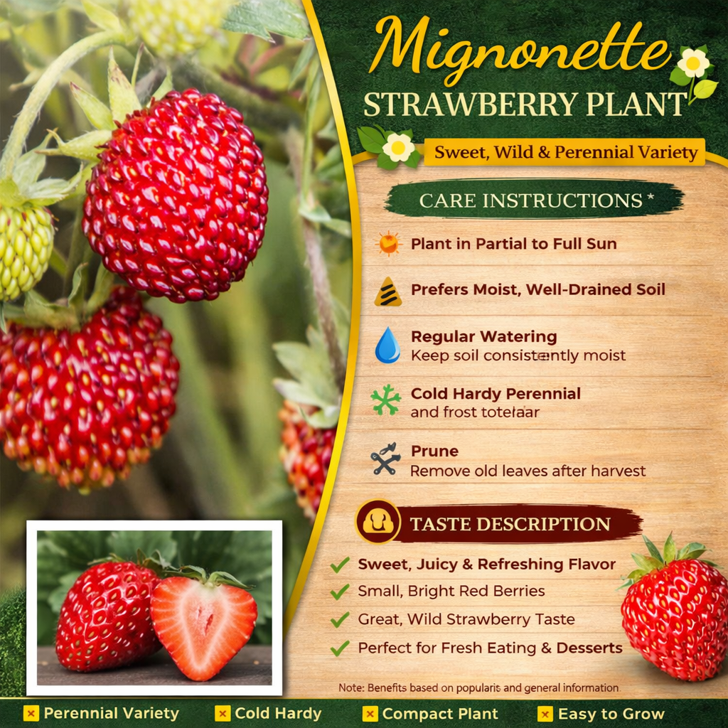 Mignonette Strawberry Healthy Sweet Home Garden Kitchen Garden Terrace Balcony Fruit Plant