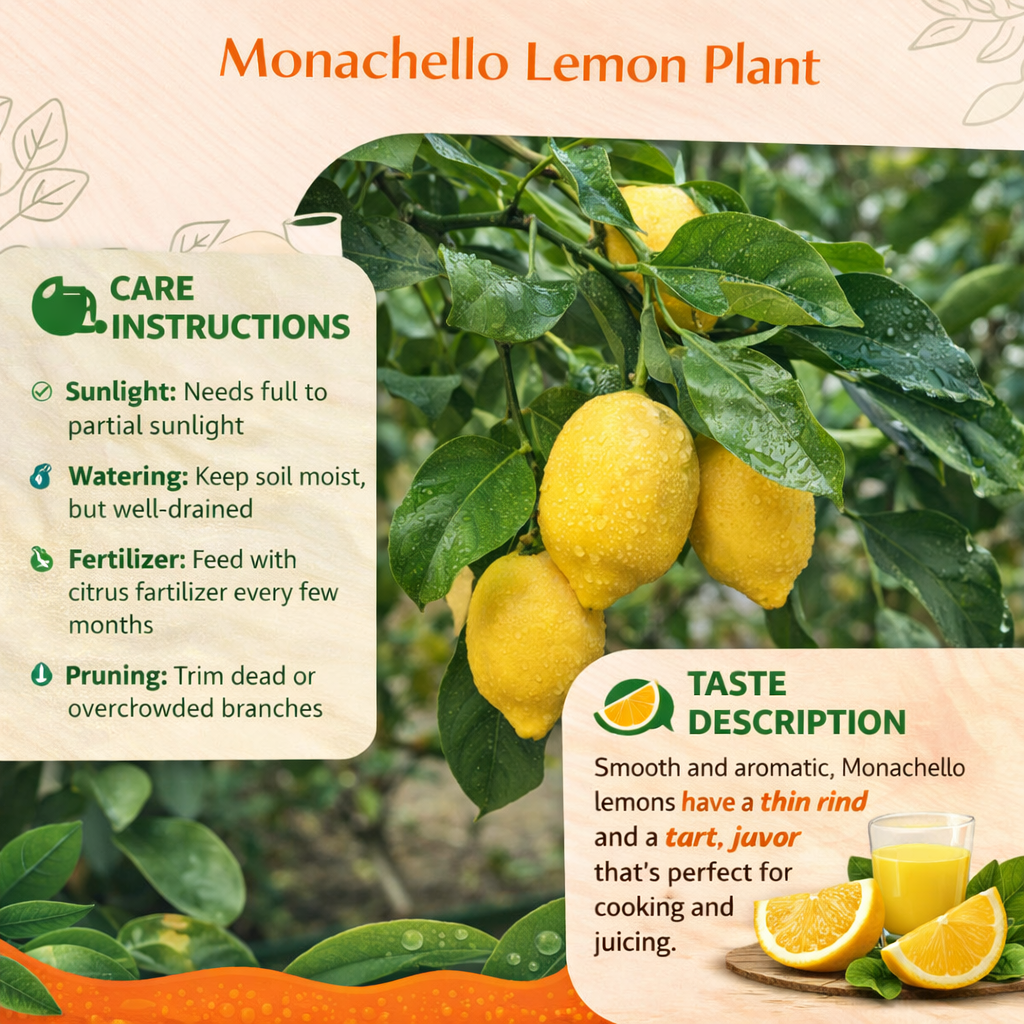 Monachello Lemon Plant Live Nimbu Tree Kagzi Lemon Citrus Limon Fruit Plant