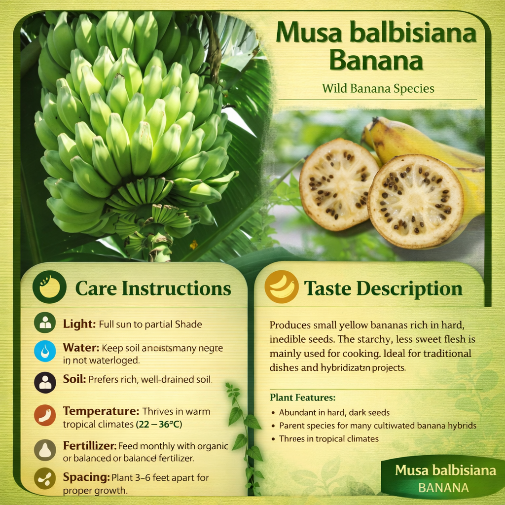 Musa balbisiana Banana Healthy Sweet Tissue Cultured Fruit Plant