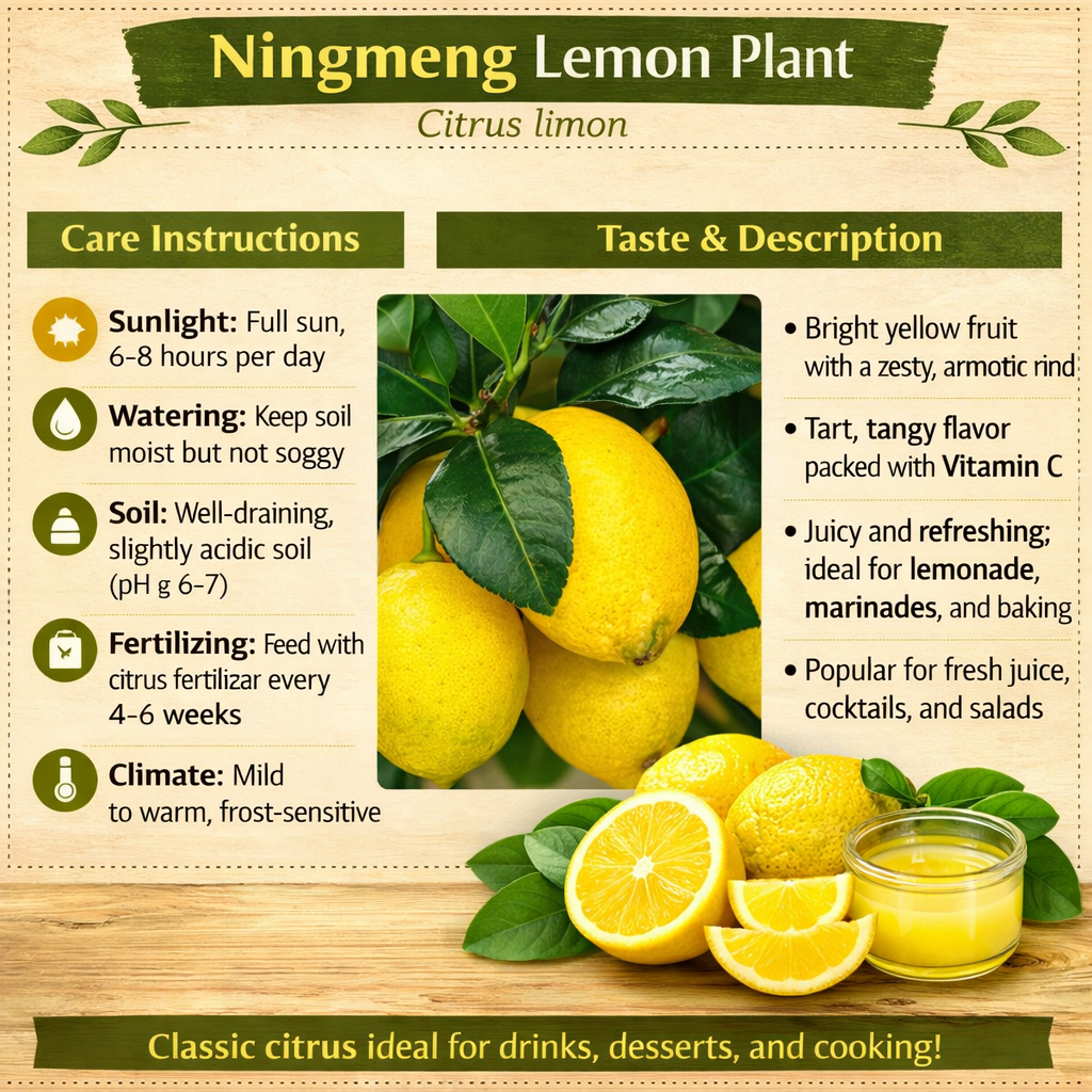 Ningmeng Lemon Plant Live Nimbu Tree Kagzi Lemon Citrus Limon Fruit Plant