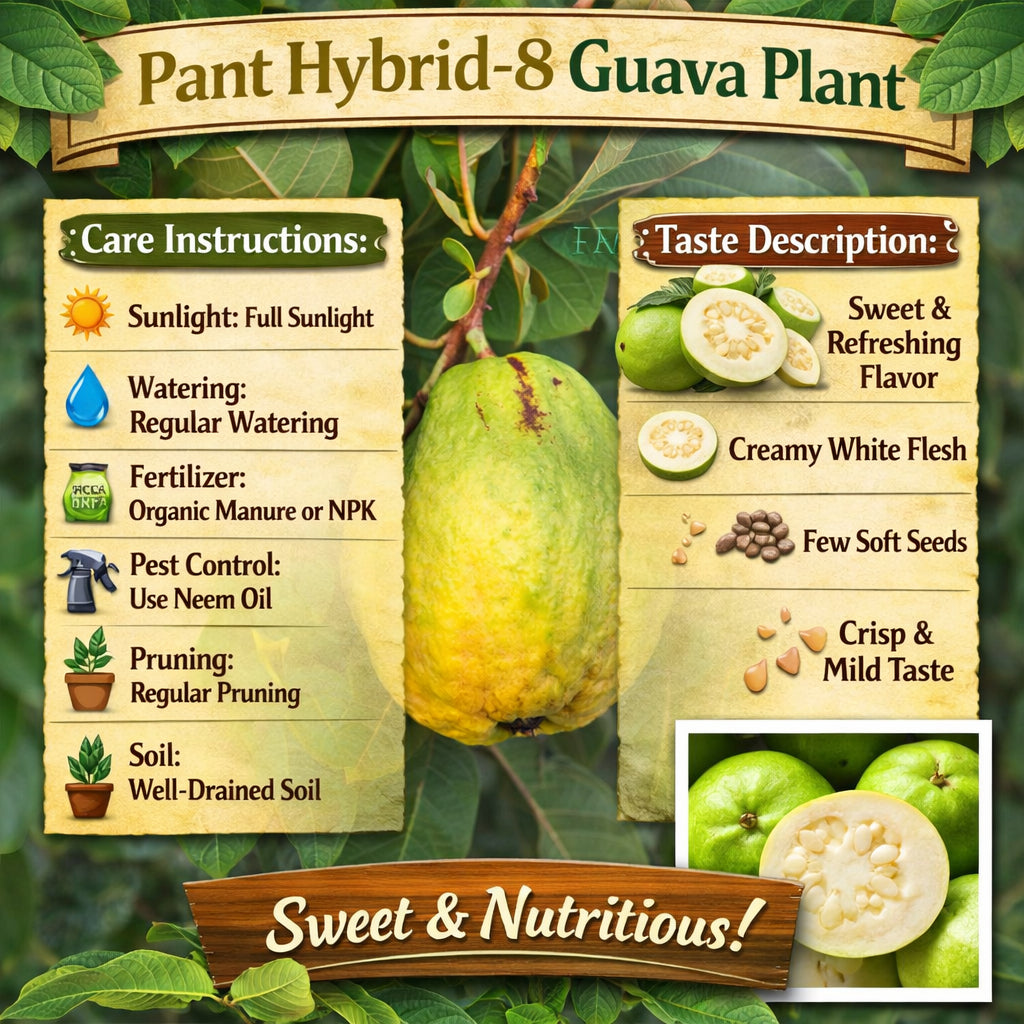 Pant Hybrid-8 Guava Air Layered Healthy Fruit Plant