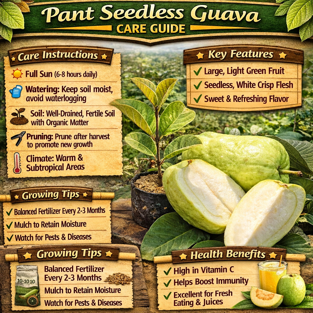 Pant Seedless Guava Air Layered Healthy Fruit Plant