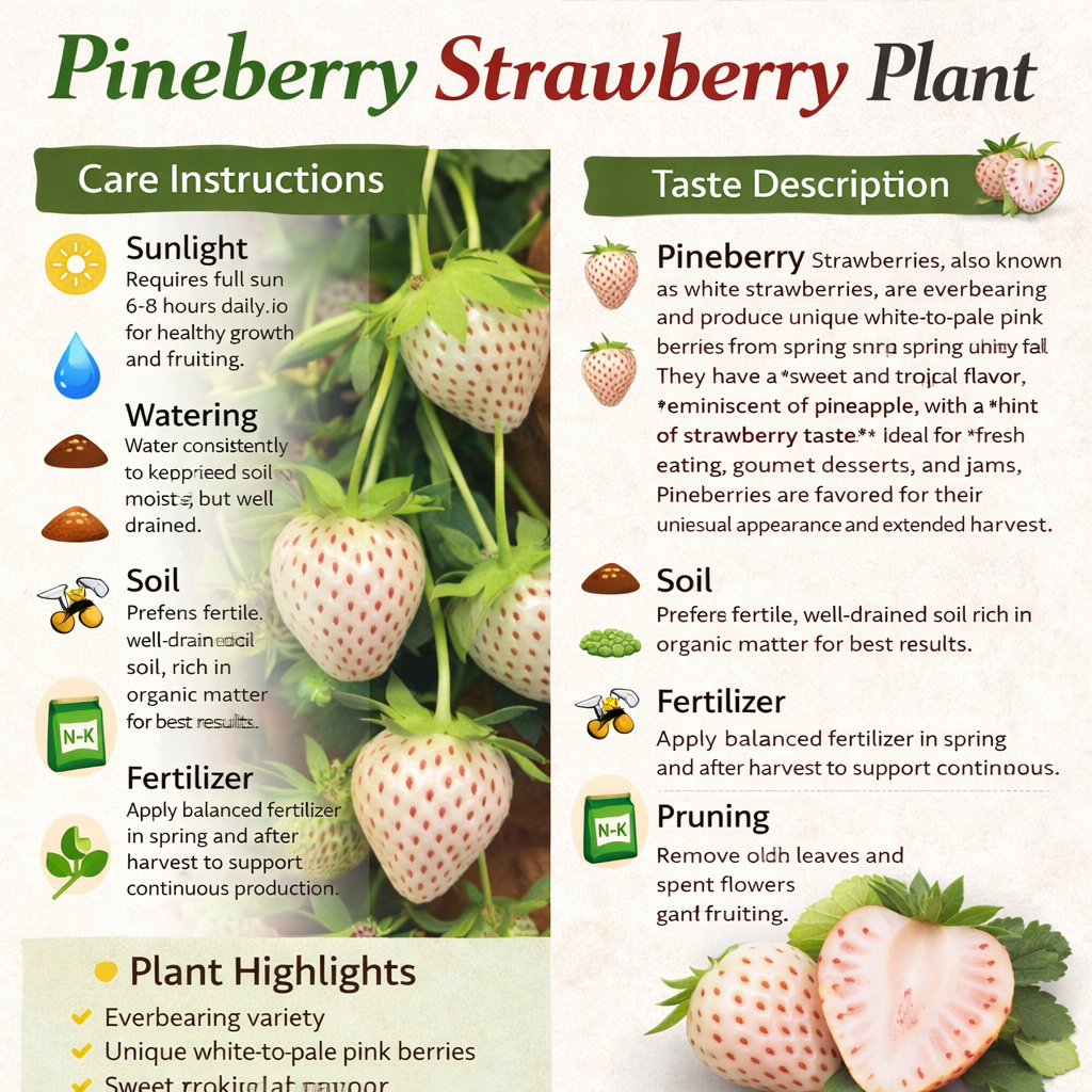 Pineberry Strawberry Healthy Sweet Home Garden Kitchen Garden Terrace Balcony Fruit Plant