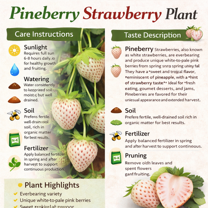 Pineberry Strawberry Healthy Sweet Home Garden Kitchen Garden Terrace Balcony Fruit Plant