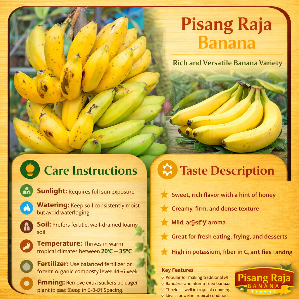 Pisang Raja Banana Healthy Sweet Tissue Cultured Fruit Plant