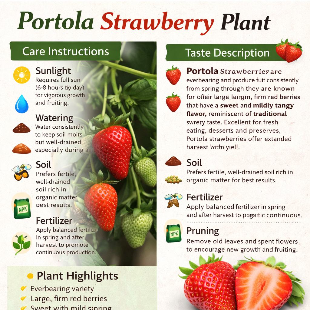Portola Strawberry Healthy Sweet Home Garden Kitchen Garden Terrace Balcony Fruit Plant