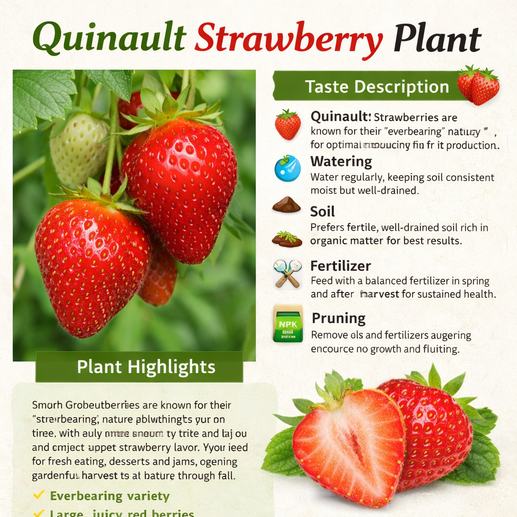 Quinault Strawberry Healthy Sweet Home Garden Kitchen Garden Terrace Balcony Fruit Plant