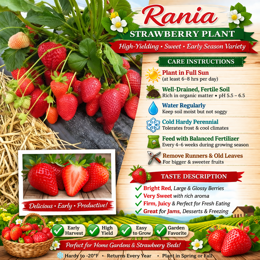 Rania Strawberry Healthy Sweet Home Garden Kitchen Garden Terrace Balcony Fruit Plant