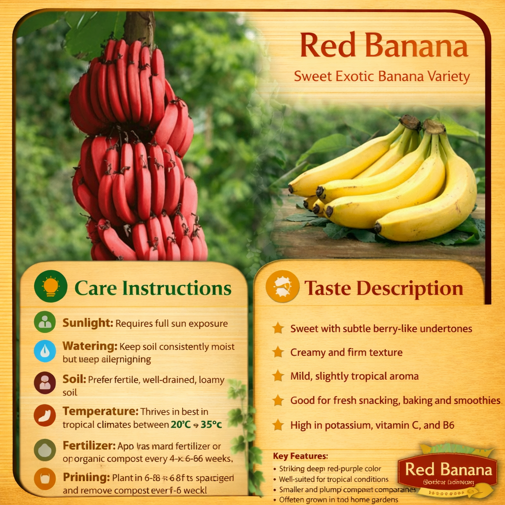 Red Banana Healthy Sweet Tissue Cultured Fruit Plant