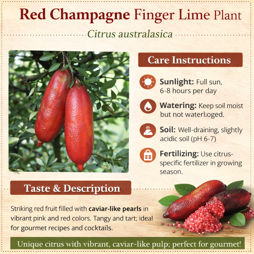Red Champagne Finger Lime Plant Live Nimbu Tree Kagzi Lemon Citrus Limon Fruit Plant