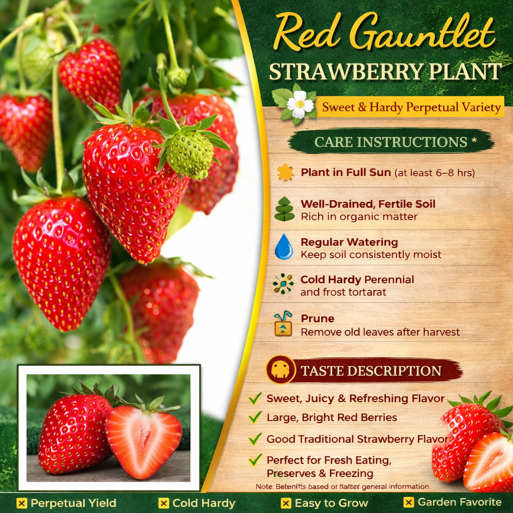 Red Gauntlet Strawberry Healthy Sweet Home Garden Kitchen Garden Terrace Balcony Fruit Plant