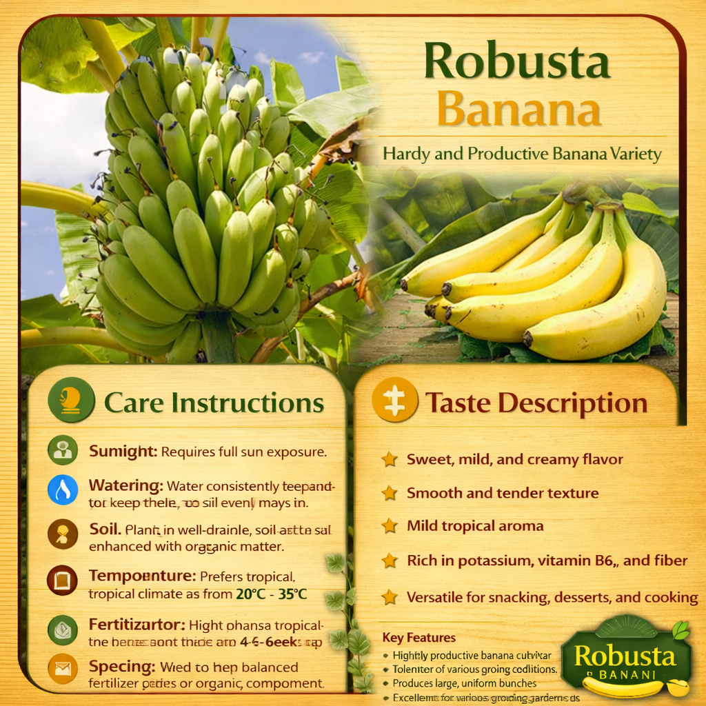 Robusta Banana Healthy Sweet Tissue Cultured Fruit Plant