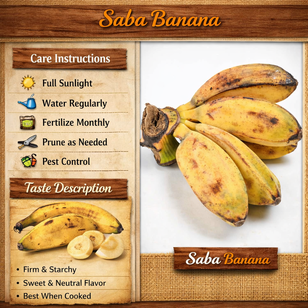 Saba Banana Healthy Sweet Tissue Cultured Fruit Plant