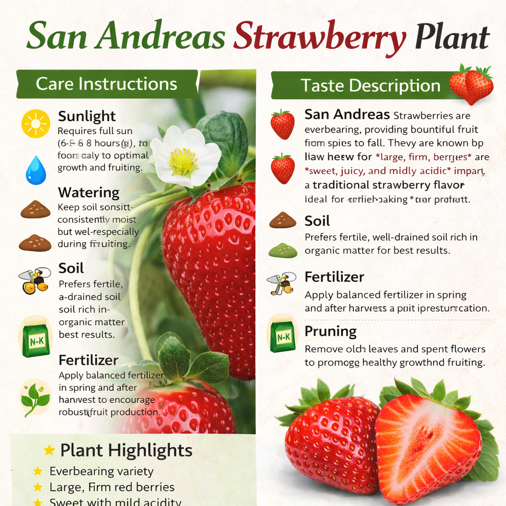 San Andreas Strawberry Healthy Sweet Home Garden Kitchen Garden Terrace Balcony Fruit Plant