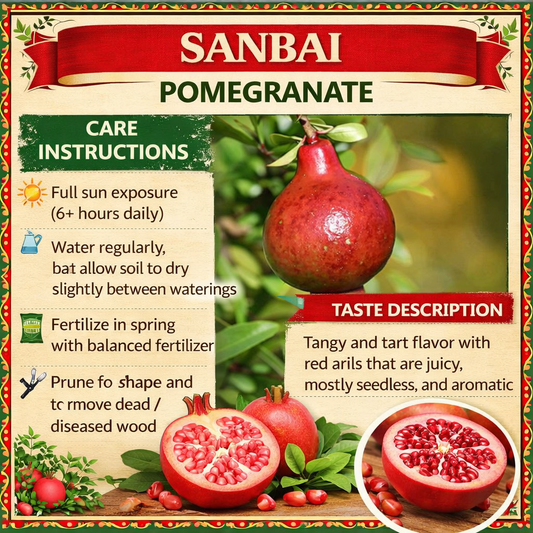 Sanbai Pomegranate Grafted Fruit Plant – High Yielding Sweet Juicy Anar Tree Variety