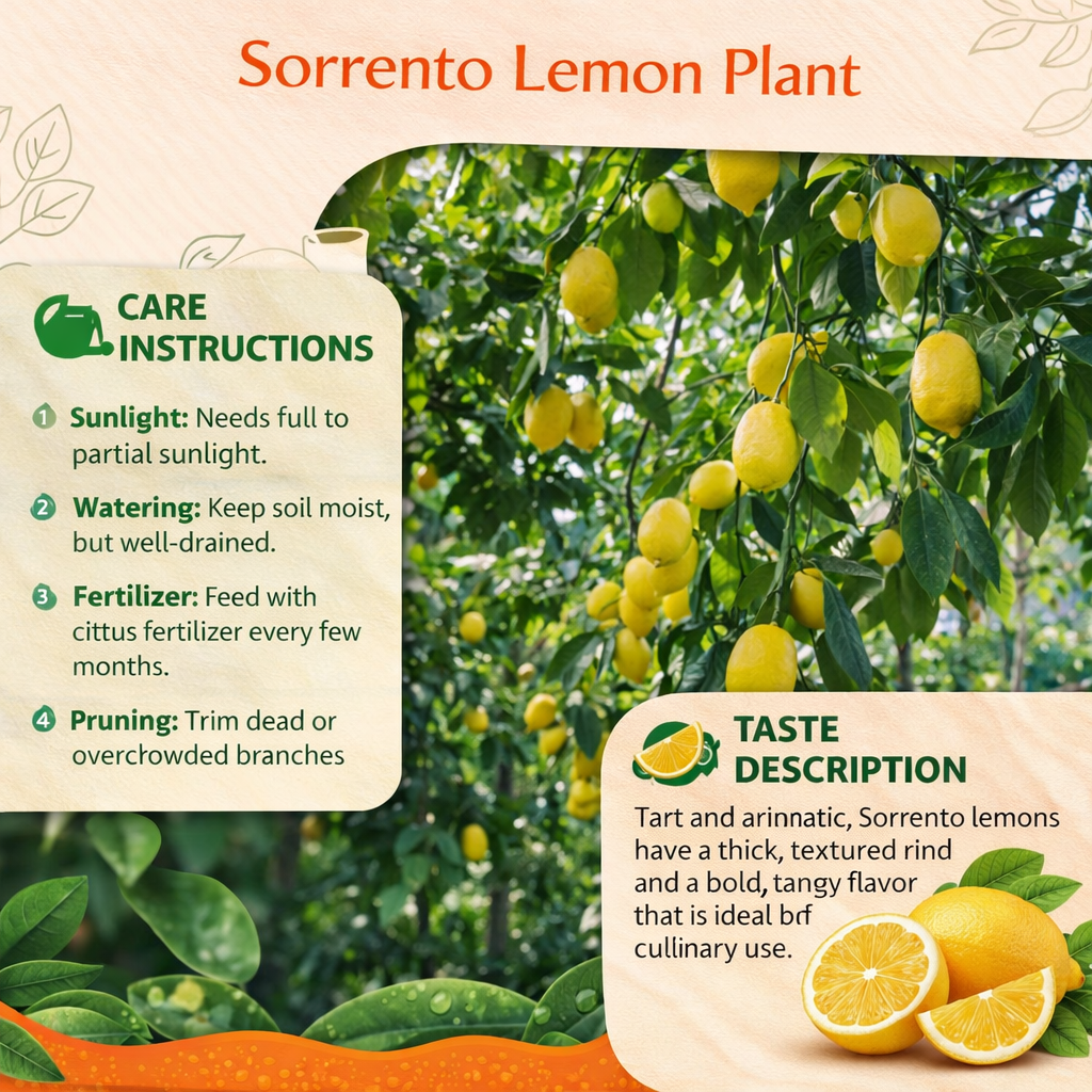 Sorrento Lemon Plant Live Nimbu Tree Kagzi Lemon Citrus Limon Fruit Plant