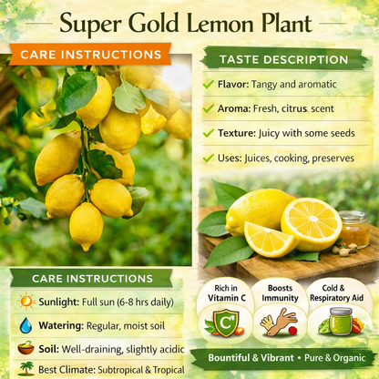 Super Gold Lemon Plant Live Nimbu Tree Kagzi Lemon Citrus Limon Fruit Plant