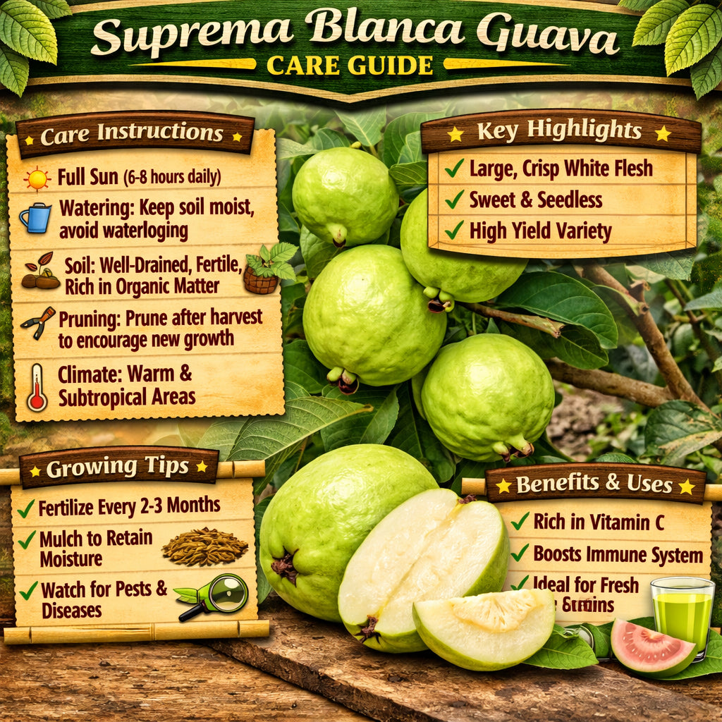 Suprema Blanca Guava  Air Layered Healthy Fruit Plant