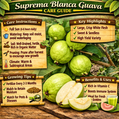Suprema Blanca Guava  Air Layered Healthy Fruit Plant